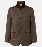 Loro Piana Suede-trimmed linen jacket
