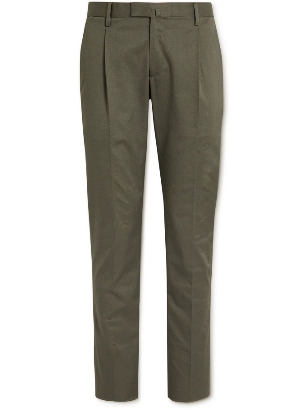 Photo: THOM SWEENEY - Tapered Cotton-Blend Chinos - Green