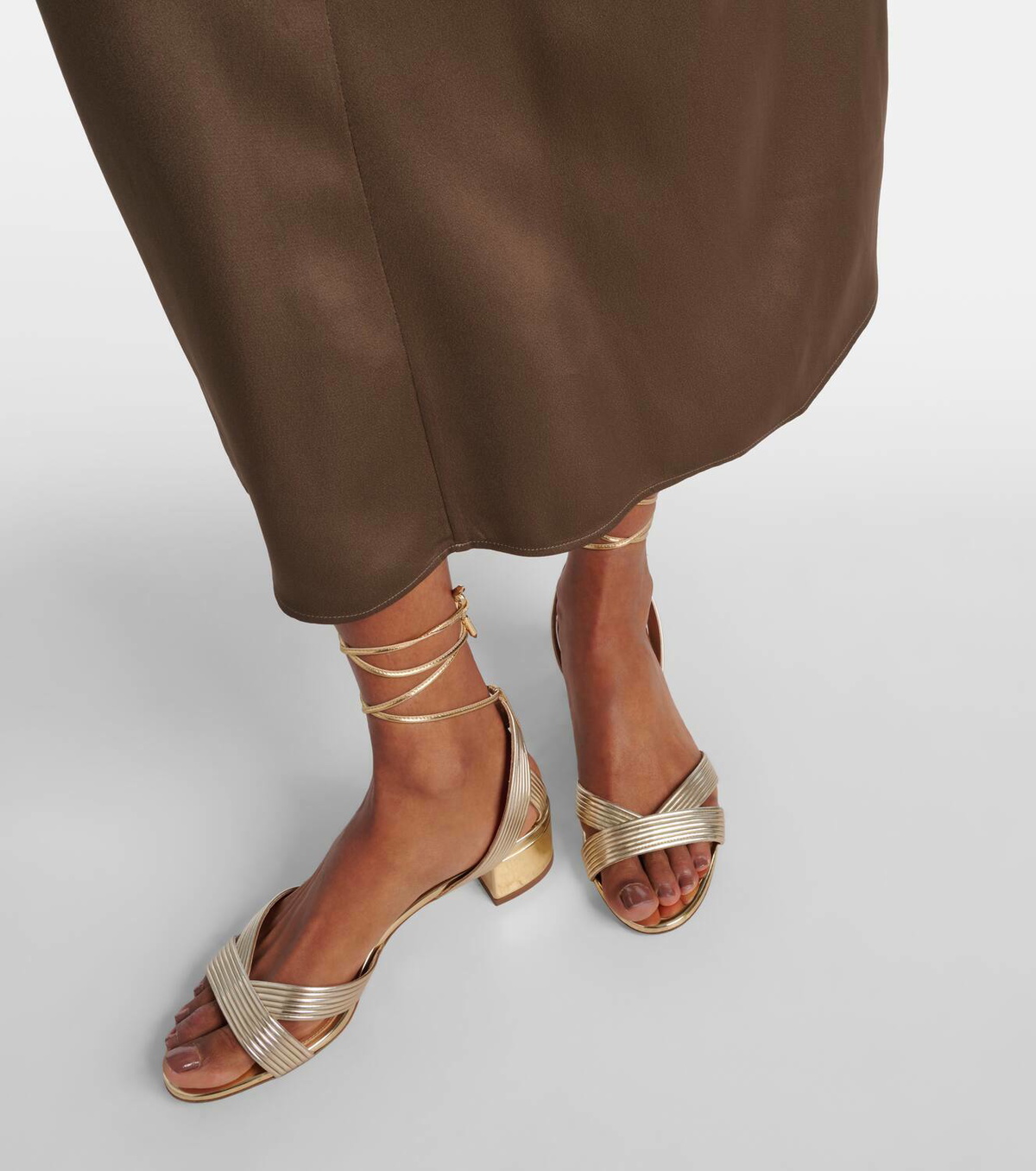 Aquazzura Ari 35 metallic leather sandals Aquazzura