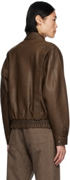 Uniform Bridge Brown A-2 Faux-Leather Jacket
