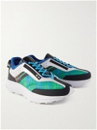 Dunhill - Aerial Ec Runner Suede-Trimmed Leather Sneakers - Blue