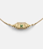 Marie Lichtenberg Good Things 18kt gold locket necklace with emeralds