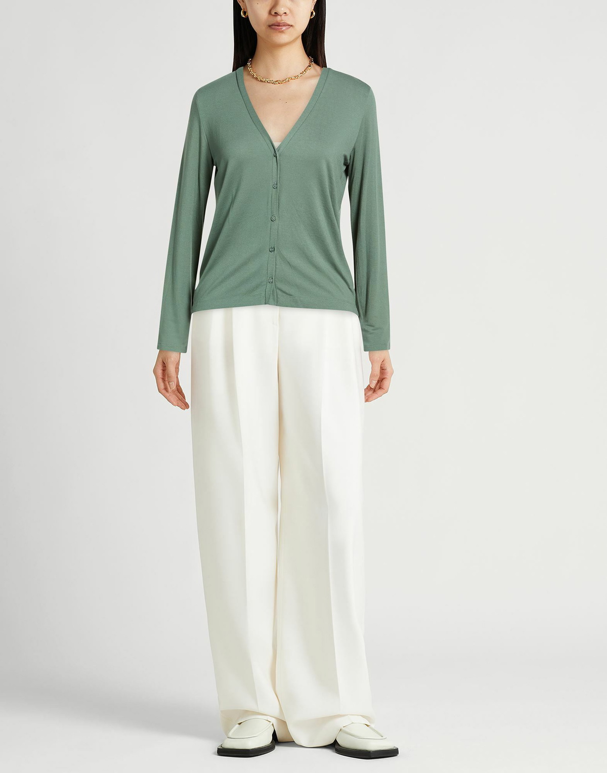 Majestic Filatures Womens Cardigan in Green