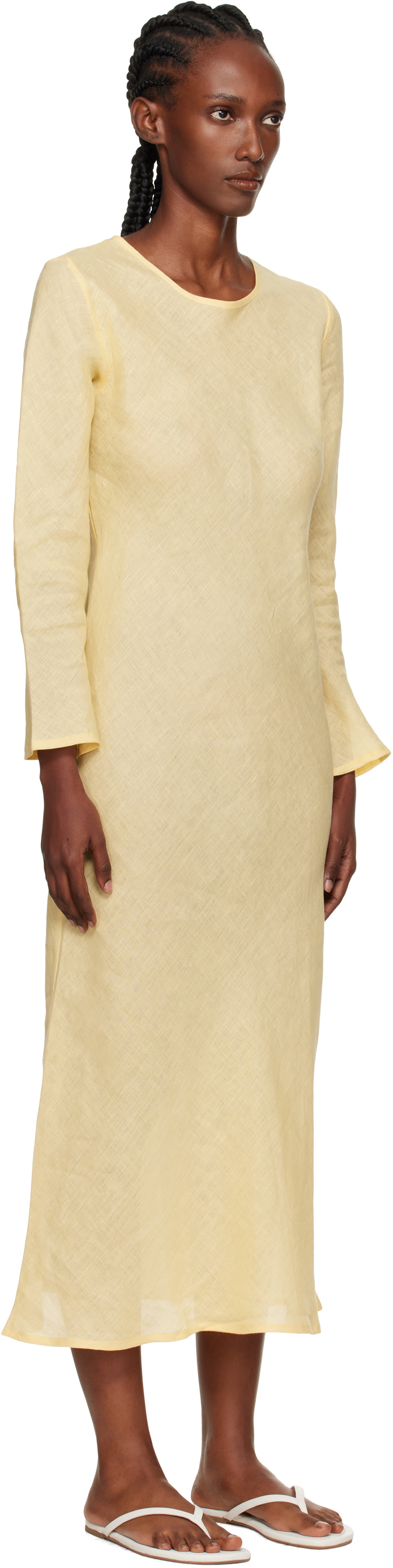 Baserange Yellow Dydine Long Sleeve Maxi Dress