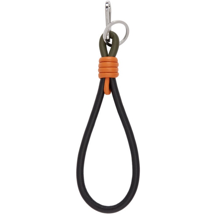 Photo: Loewe Black and Orange Handle Knot Keychain 