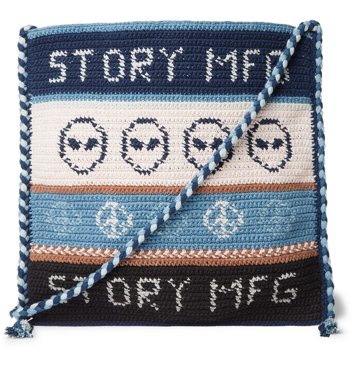 Story Mfg. - Stash Tasselled Crochet-Knit Organic Cotton Messenger
