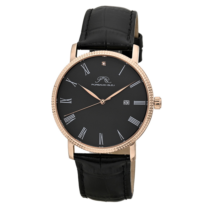 Photo: Porsamo Bleu Veritas 1 Quartz Black Dial Mens Watch 1361HVEL
