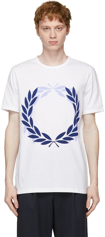 Photo: Comme des Garçons Homme Deux White Fred Perry Edition Laurel Wreath T-Shirt