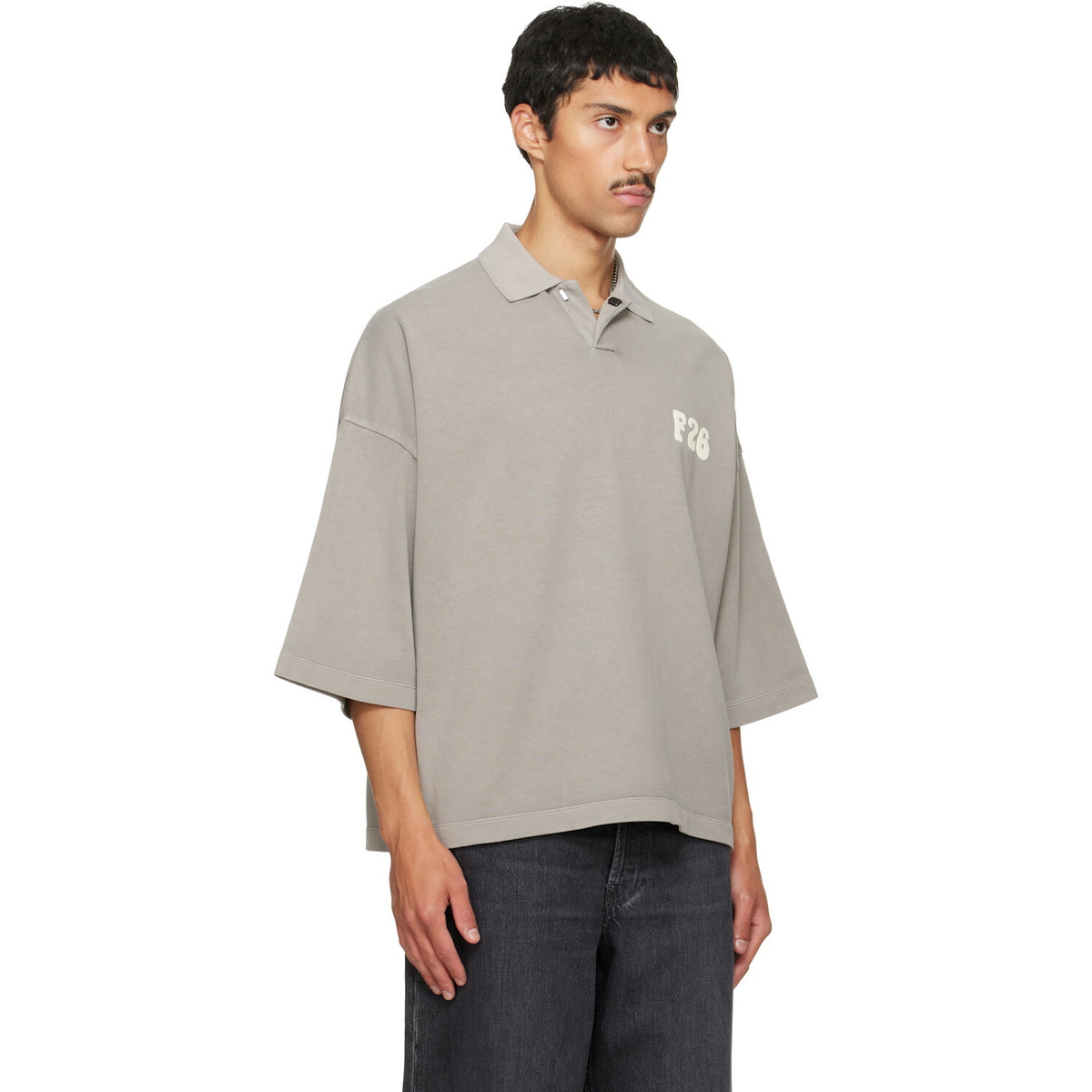 Fear of God ESSENTIALS Gray Cropped Polo