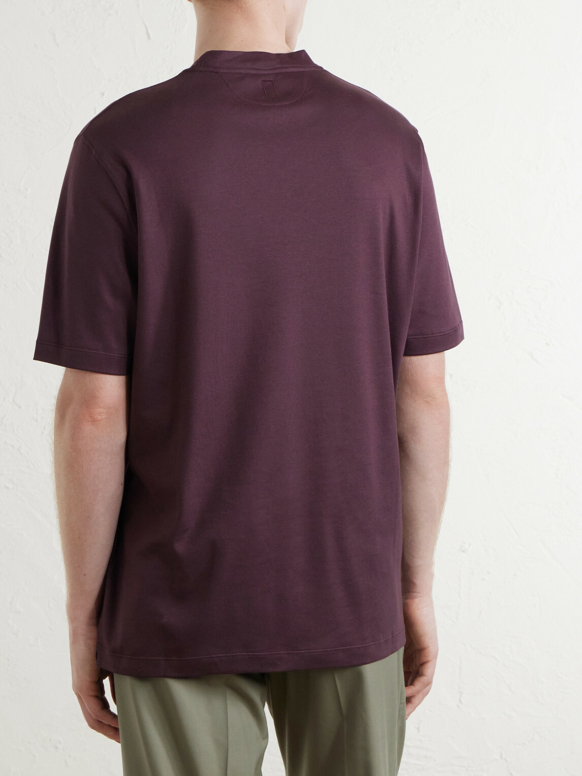 Canali - Cotton-Jersey T-Shirt - Burgundy
