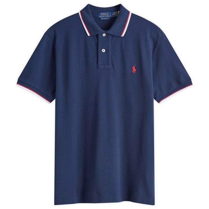 Photo: Polo Ralph Lauren Men's Tipped Polo Shirt in Newport Navy