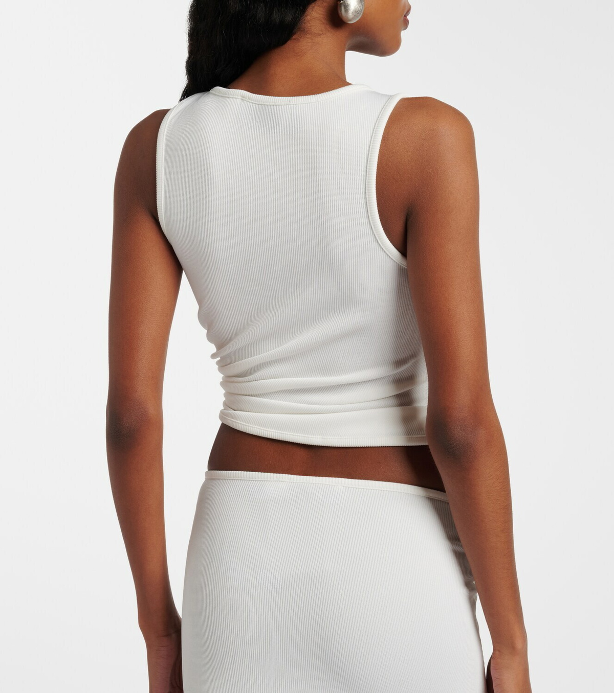 Christopher Esber Droplet Crystal embellished ruched tank top