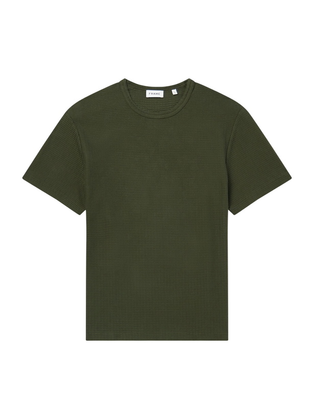 Photo: FRAME - Cotton-Jacquard T-Shirt - Green