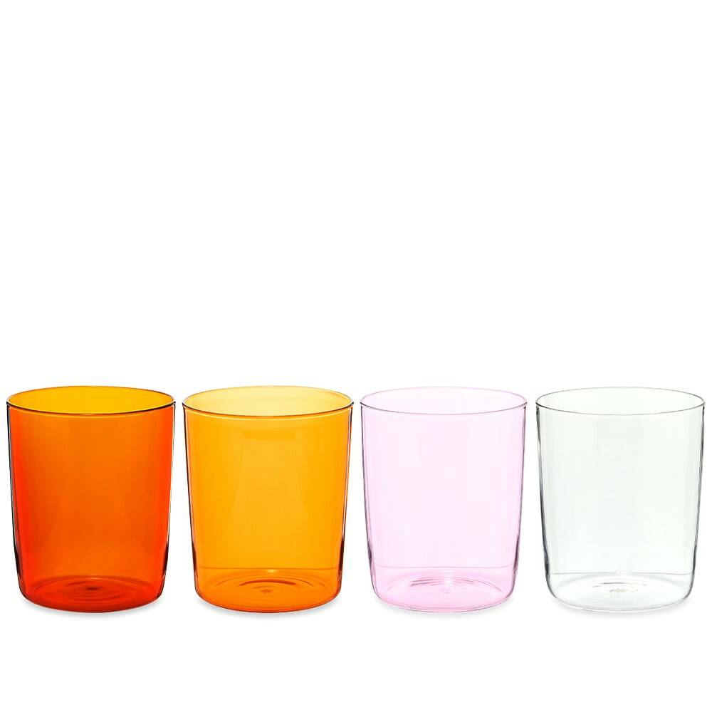 Maison Balzac Set of 4 Large Glasses Miel/ Pink/ Clear/ Amber