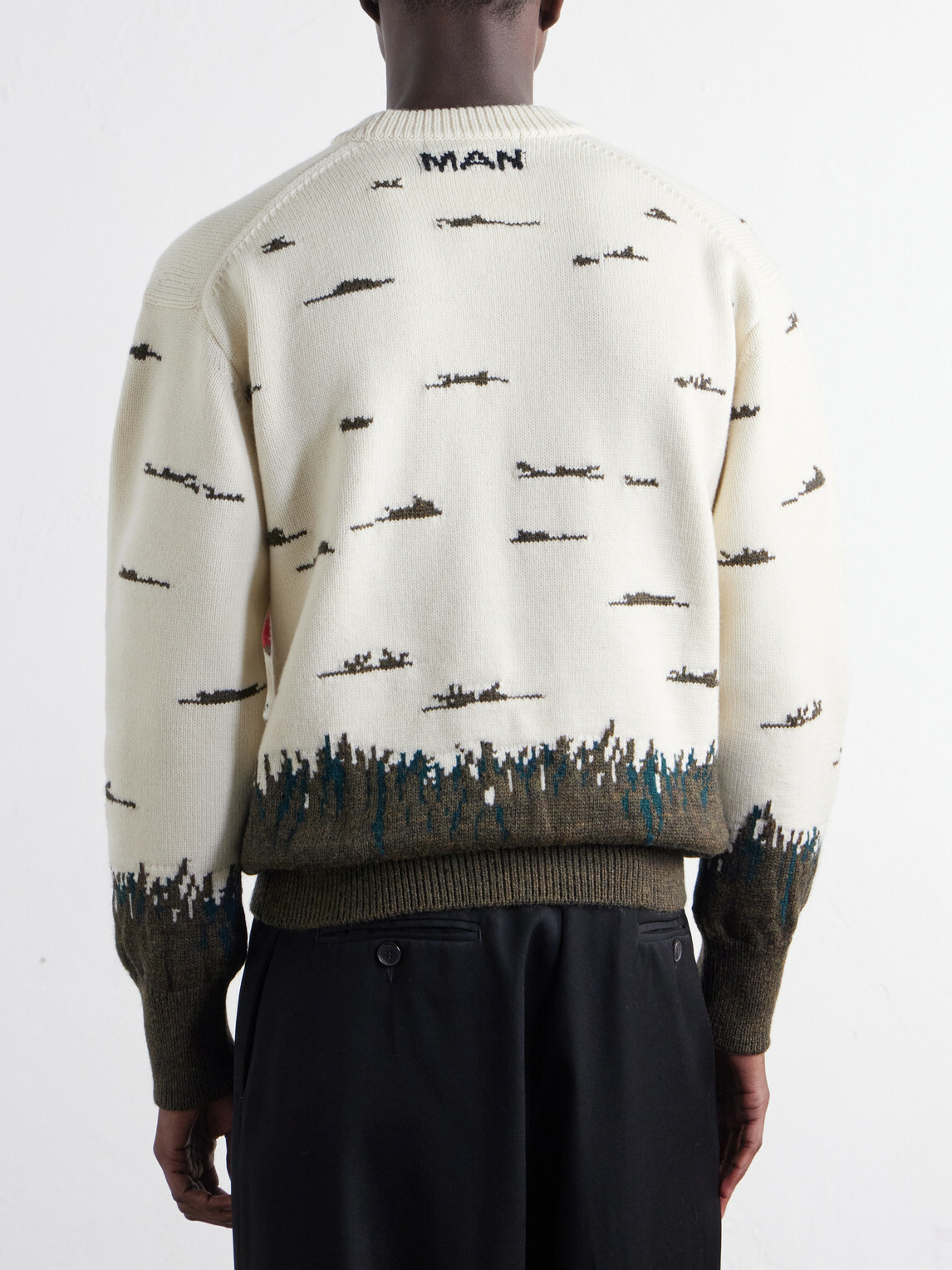Junya Watanabe - Intarsia-Knit Wool Sweater - Neutrals