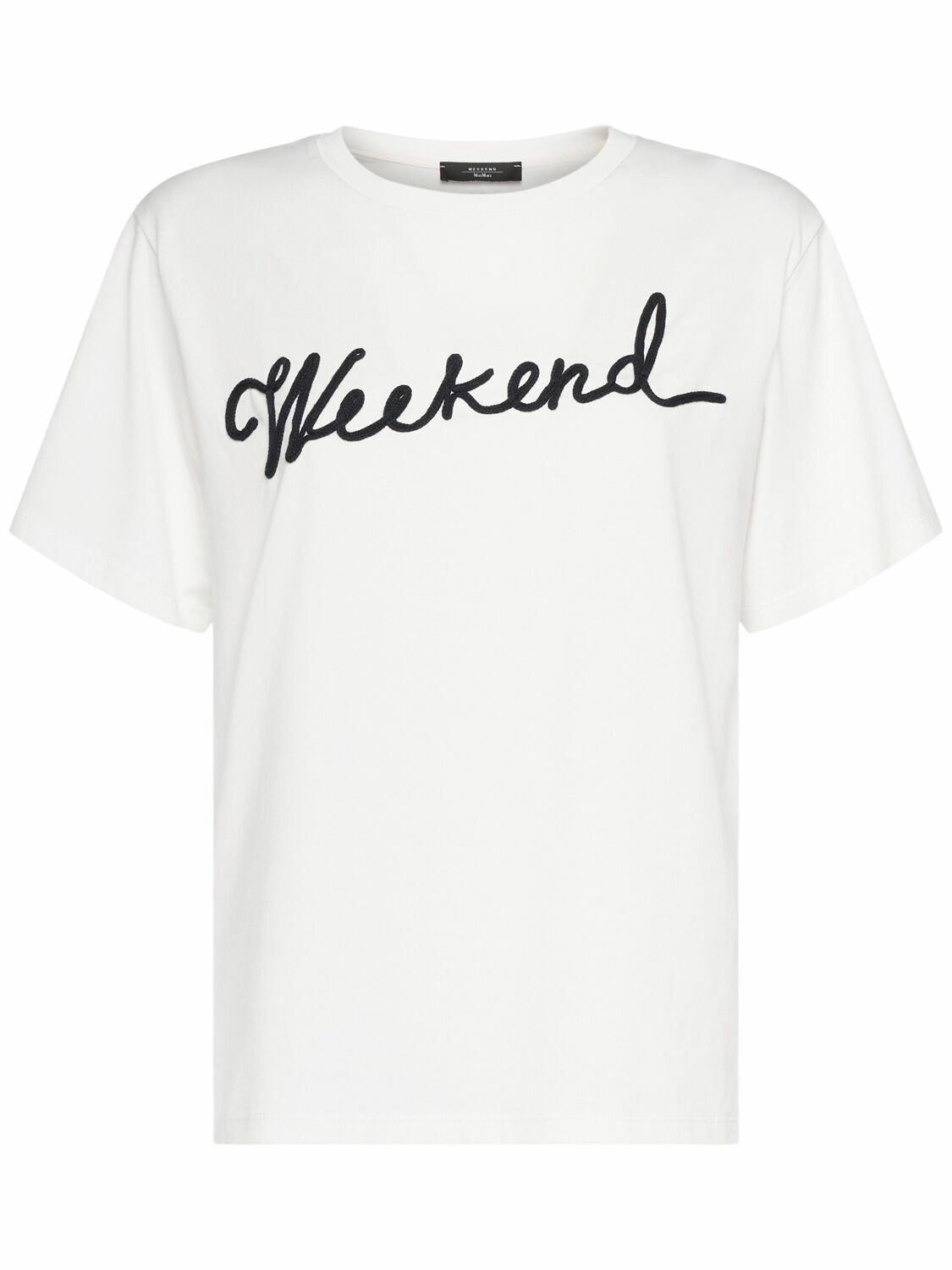 WEEKEND MAX MARA Olga Embroidered Cotton Jersey T-shirt