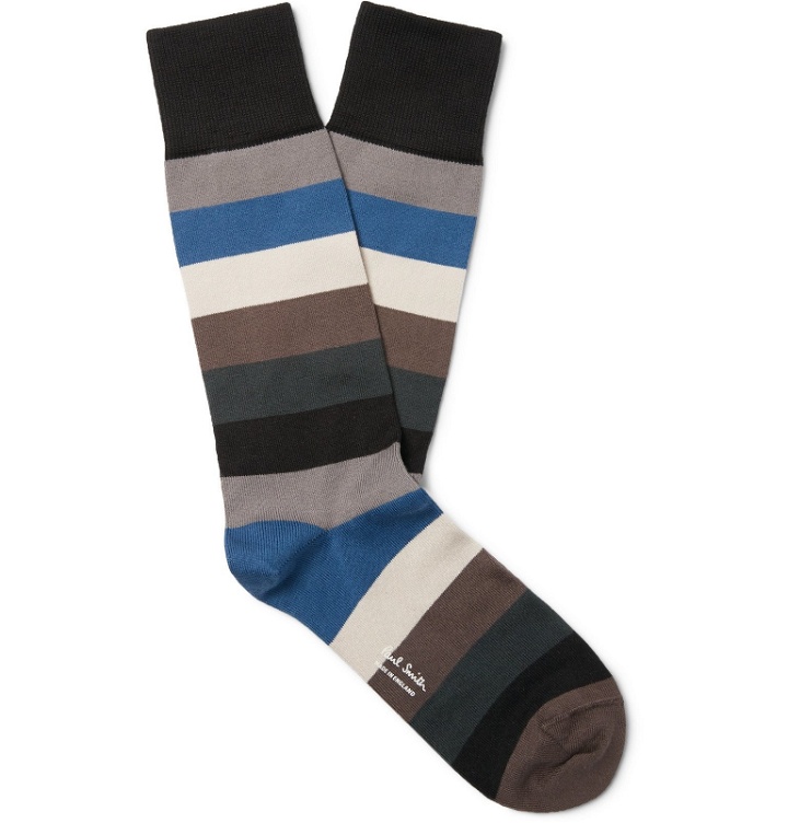 Photo: Paul Smith - Striped Cotton-Blend Socks - Multi