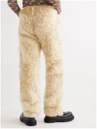 ERL - Straight-Leg Shearling and Suede Trousers - Neutrals