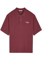 Acne Studios Logo-embroidered Cotton Polo Shirt Red