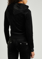 Juicy Couture Classic Robertson Hooded Velour Sweatshirt Black