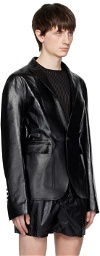 SAPIO Black Vitellino Leather Jacket