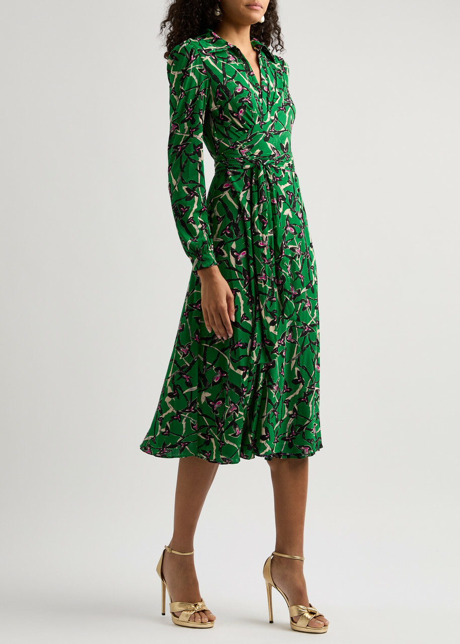 Diane Von Furstenberg Phoenix Reversible Printed Midi Wrap Dress