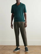 Mr P. - Tapered Pleated Linen Trousers - Green