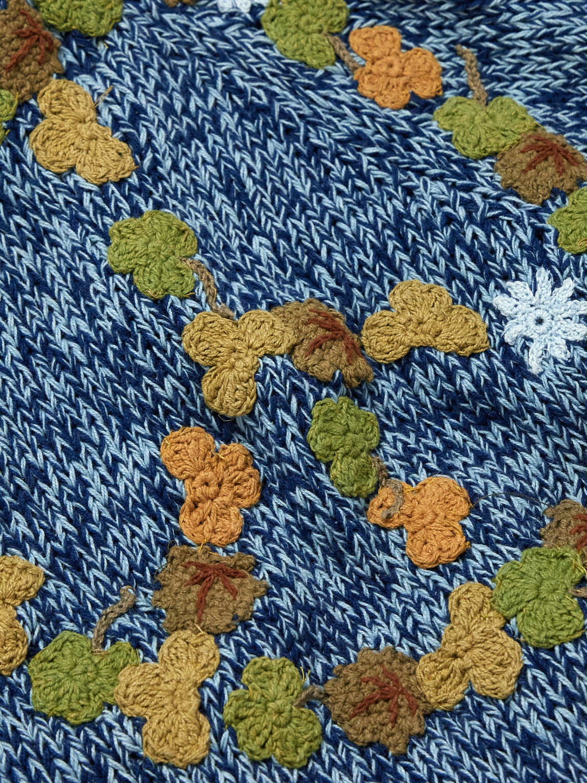 Story mfg. - Bulb Appliquéd Organic Cotton Sweater - Blue