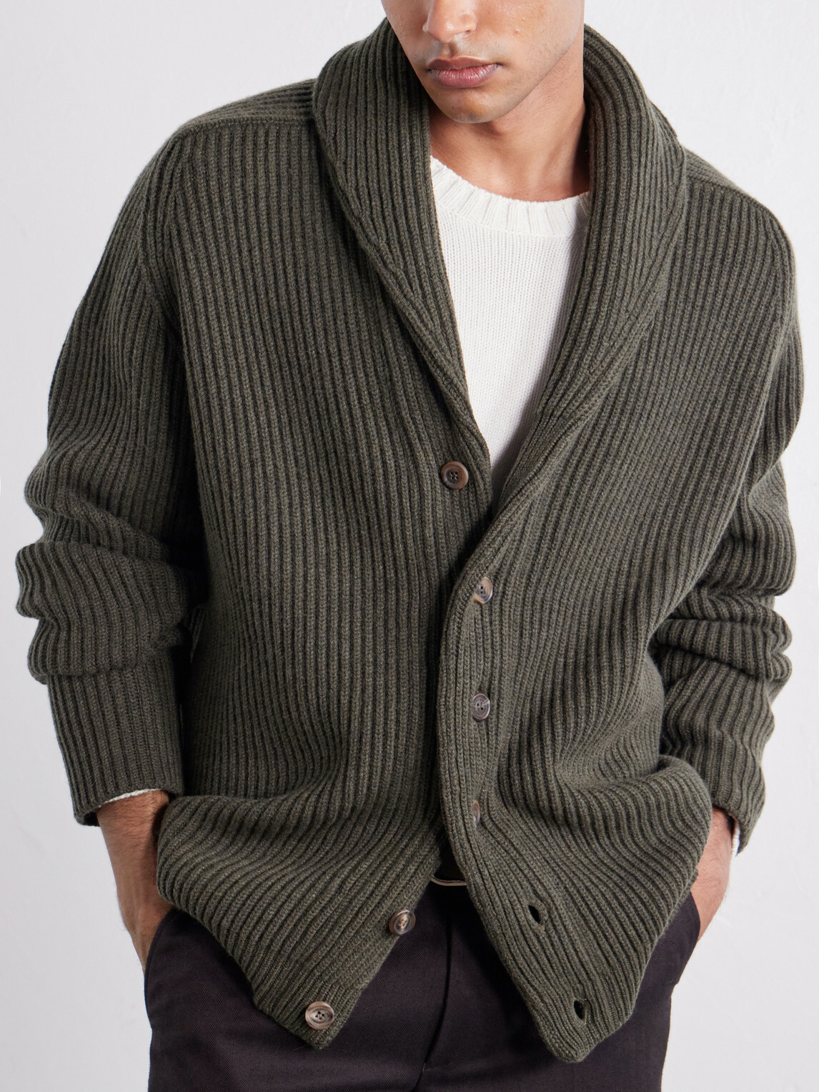 Begg & Co - Yacht Cashmere Cardigan - Green