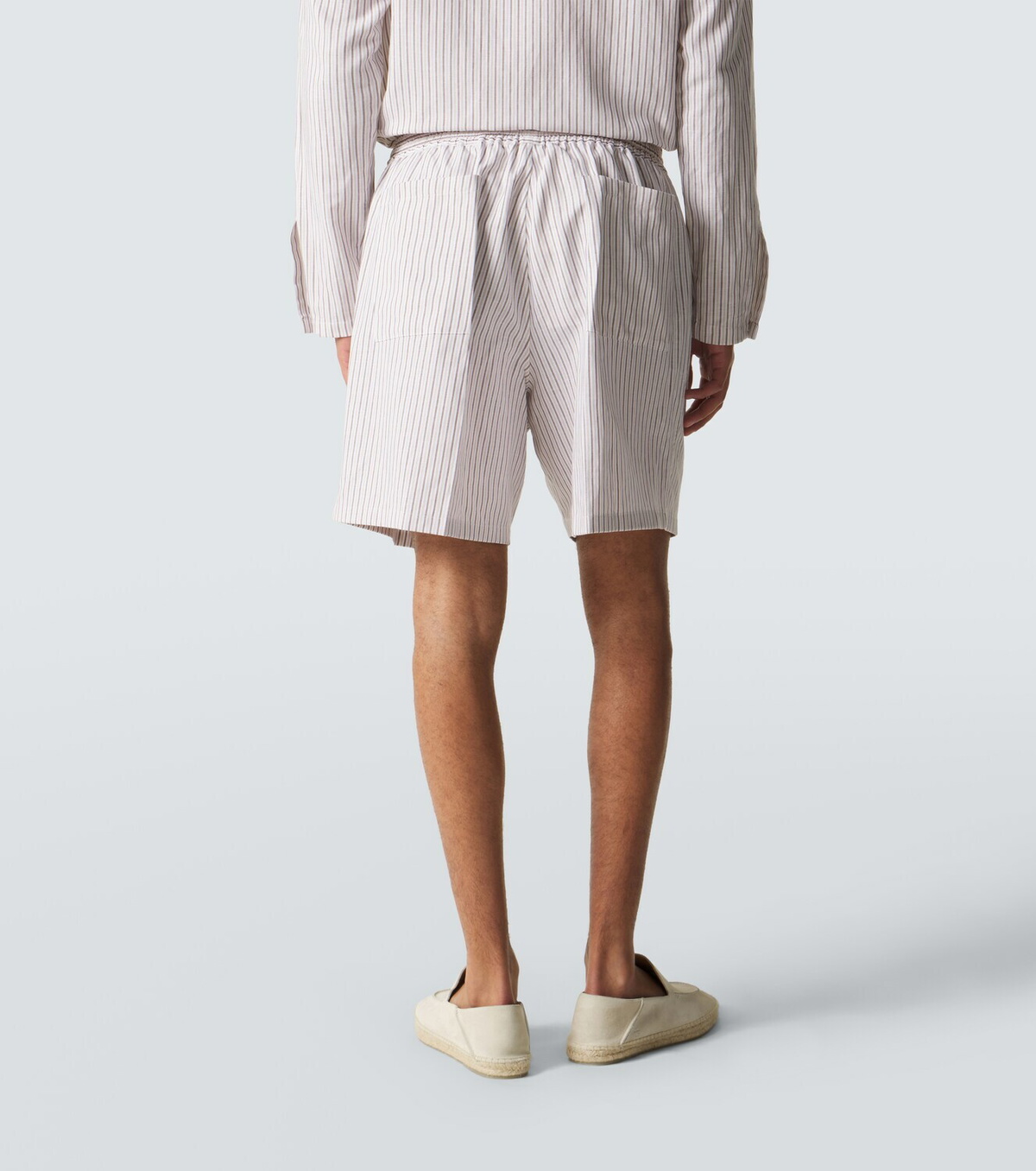 Umit Benan Julian striped cotton and silk shorts