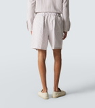 Umit Benan Julian striped cotton and silk shorts