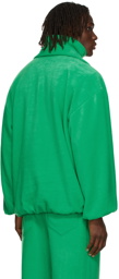 Situationist Reversible Green Satin & Fleece Jacket