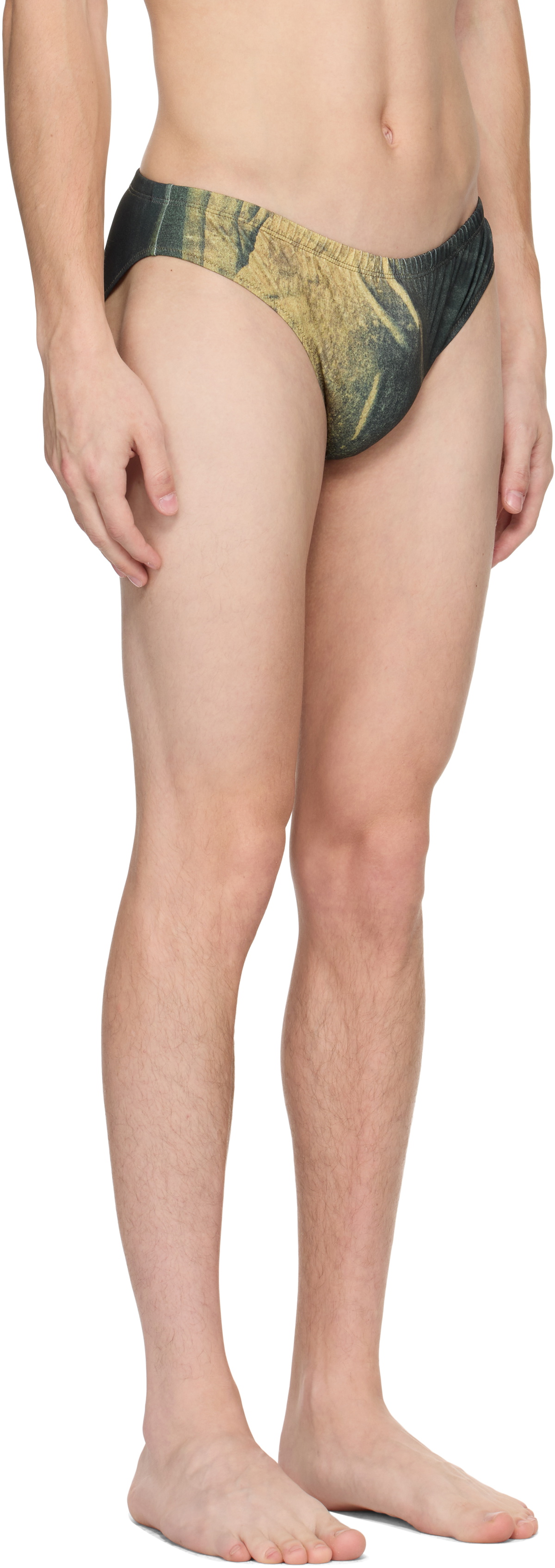 Jean Paul Gaultier SSENSE Exclusive Navy & Yellow Body Printed Water Swim Briefs
