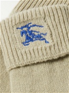 Burberry - Logo-Embroidered Cashmere-Blend Gloves - Neutrals