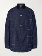 OrSlow - Corduroy-Trimmed Denim Jacket - Blue