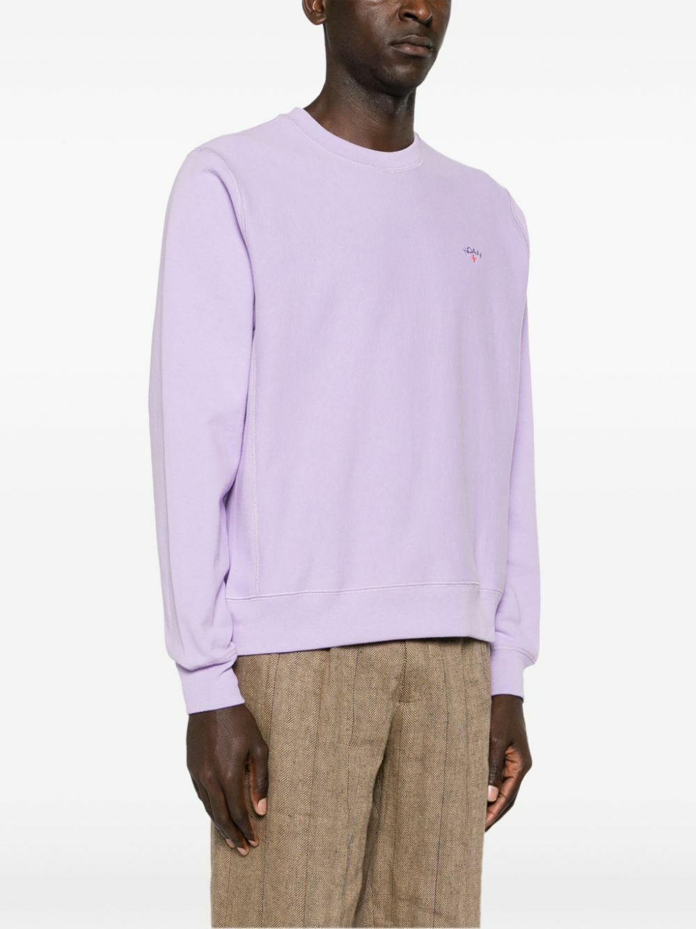 NOAH NY Purple Logo-Embroidered Cotton Sweatshirt Noah NYC
