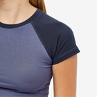 Samsøe Samsøe Women's Linn Fitted Contrast Sleeve T-Shirt in Nightshadow Blue