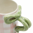 Damson Madder Women's Gingham Bow Mug in Pink Gingham 