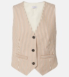 Brunello Cucinelli Striped cotton-blend vest