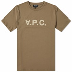 A.P.C. Men's VPC Colour Logo T-Shirt in Khaki/Grey