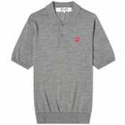 Comme des Garçons Play Men's Knit Polo Shirt in Grey