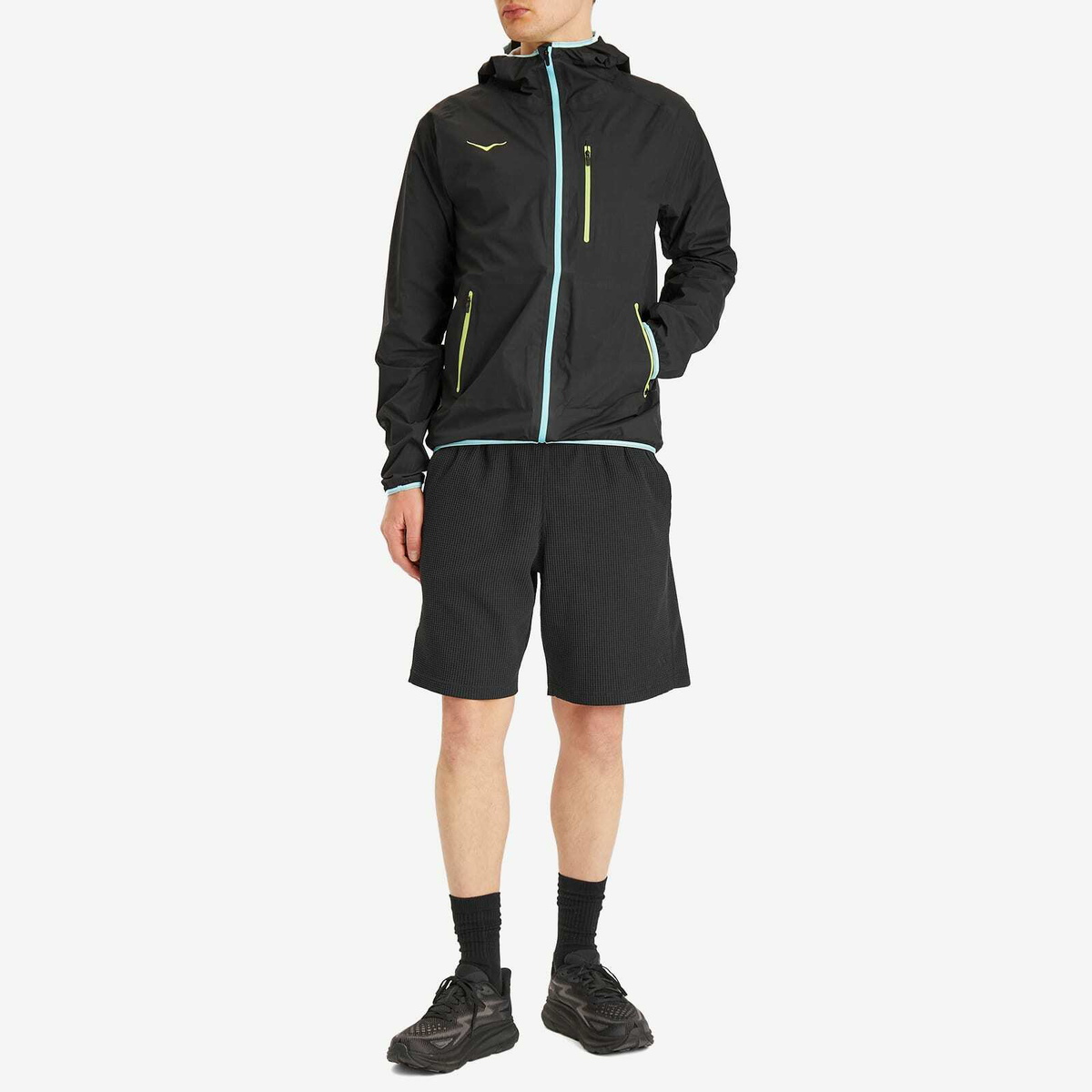 HOKA ONE ONE Men's M Tecsky Waterproof Jacket in Black Hoka
