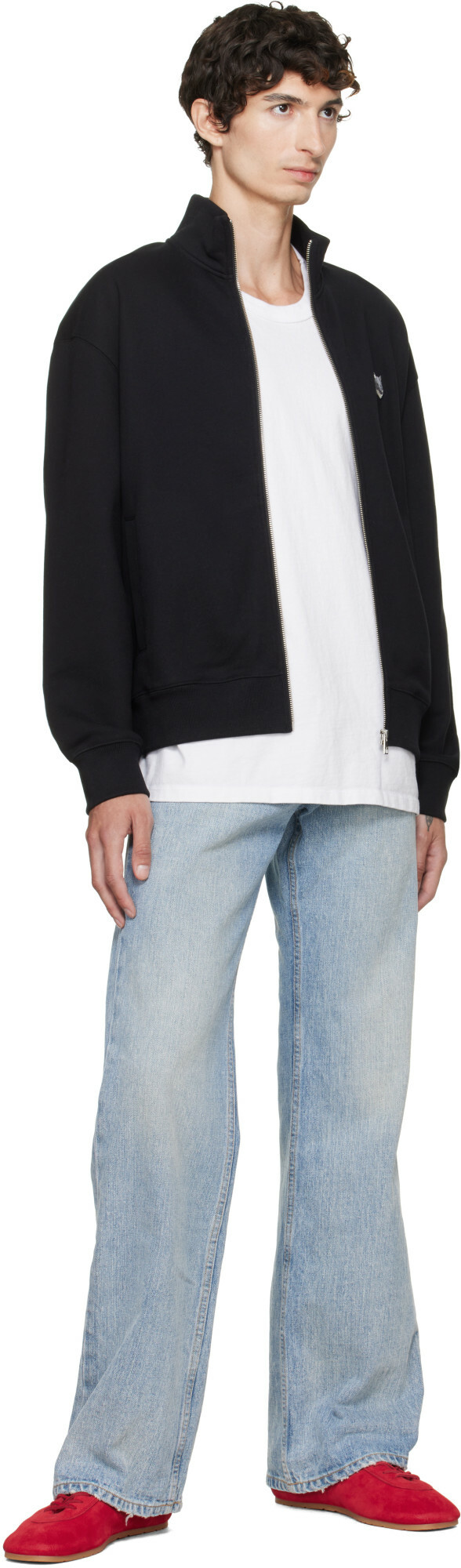 Maison Kitsuné Black Fox Head Zipped Comfort Sweatshirt