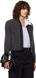 Fax Copy Express Gray Fleece Zip-Up Jacket