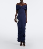 Costarellos Norelle off-shoulder satin midi dress