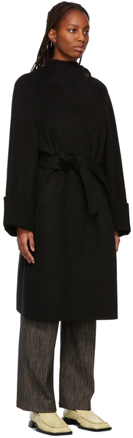 LOW CLASSIC Black Handmade Wrap Coat Low Classic