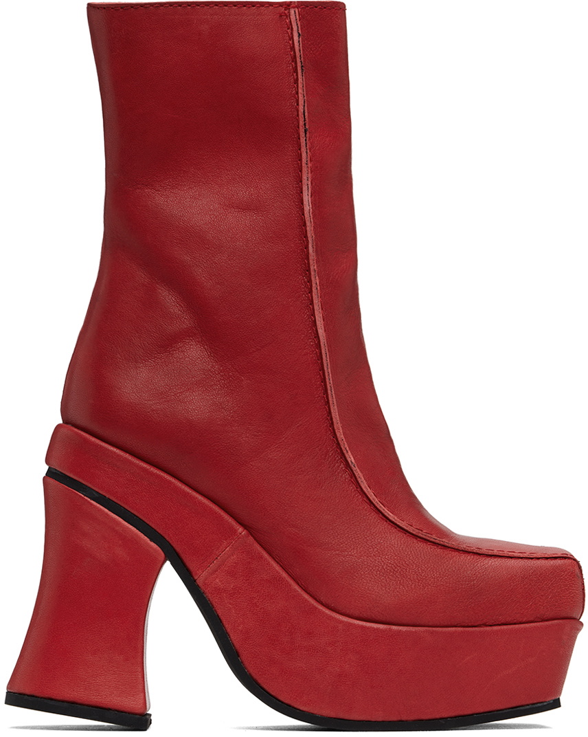 【関税込み】Eckhaus Latta レッド Climax ブーツ Eckhaus Latta Red Climax Boots Eckhaus Latta