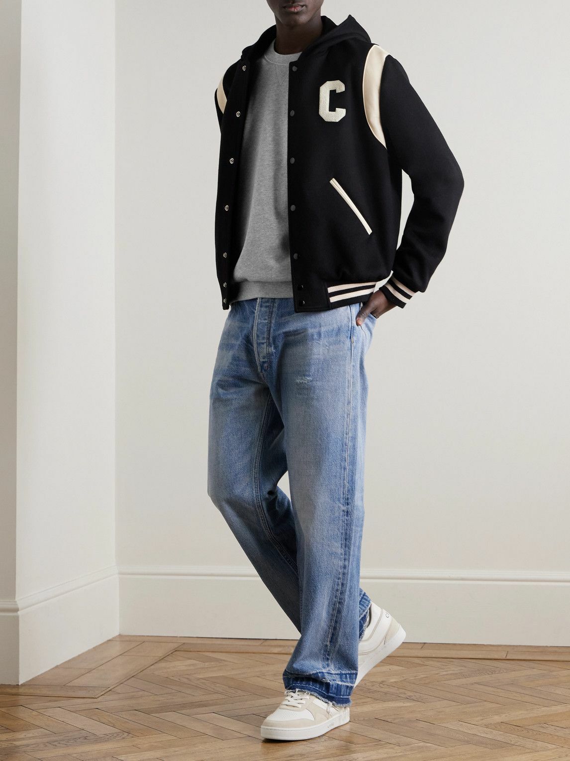 CELINE - Logo-Print Stretch-Cotton Jersey Sweatshirt - Gray