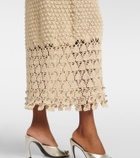 Rabanne Embellished crochet cotton midi dress
