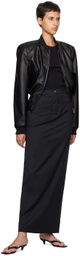 Olēnich Black Fitted Maxi Skirt